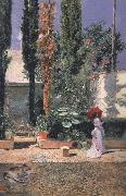 Marsal, Mariano Fortuny y Garden of Fortuny's House (nn02) Spain oil painting reproduction